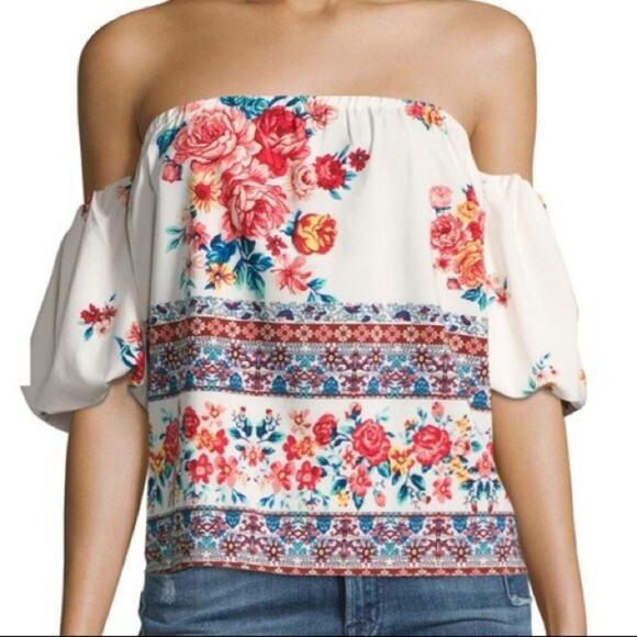MISA Los Angeles Renata Floral Off the Shoulder Top - Picture 4 of 7